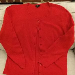 Talbot's 1x red cashmere cardigan